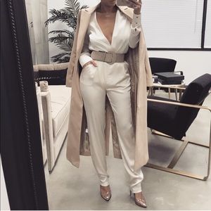 Jluxlabel satin cream pants